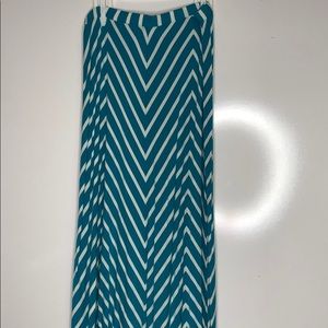 Blue chevron maxi skirt